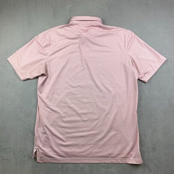 Johnnie-O Mens Shirt Large Pink Sands Judd Polo Prep-Formance Spots Spotted - Picture 11 of 12